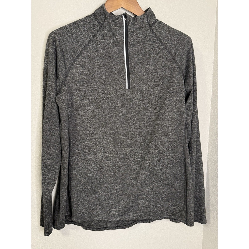 Old Navy Active Go Dry Sweater Womens Size XL Black Gray Long Sleeve 1/4 Zip Up